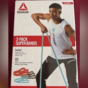Reebok Exercise Super Bands 3-Pack in Red, Gray, Blue